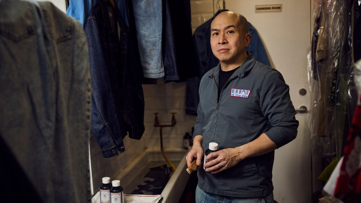 Tony Chung at work behind a laundry trough